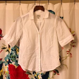 J. Crew | short-sleeve white buttondown petite XS
